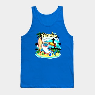 sharks summer vibes visit the beach in Rio de Janeiro Brazil Tank Top